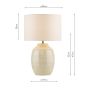 Amsara Table Lamp Cream Ceramic and Antique Brass With Shade