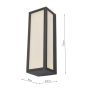 Arham Outdoor Wall Light Matt Grey Frosted Glass IP65 LED