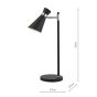 Ashworth Table Lamp Matt Black & Polished Chrome