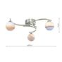 Atiya 3 Light Semi Flush Polished Chrome With Planet Style Glass