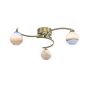 Atiya 3 Light Semi Flush Antique Brass With Planet Style Glass