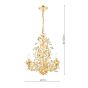 Audley End 3 Light Pendant Gold Leaf