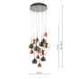 Aurelia 15lt Cluster Pendant Black Chrome & Copper/Bronze Glass