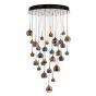 Aurelia 30lt Cluster Pendant Black Chrome & Copper/Bronze Glass 3M Drop