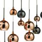 Aurelia 15 Light Bar Pendant Polished Black Chrome and Copper Glass