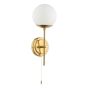 Bombazine Wall Light Natural Brass Opal Glass