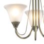 Boston 3 Light Semi-Flush Antique Brass and Opal Glass