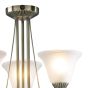 Boston 3 Light Semi-Flush Antique Brass and Opal Glass