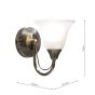Boston Wall Light Antique Brass and Opal Glass