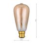 (Pack of 5) Vintage LED B22/BC GLS Light Bulb (Lamp) 4w 240lm 1800k