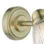 Cedric Bathroom Single Wall Spotlight Antique Brass Glass IP44