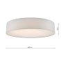 Cierro 6 Light Flush Ivory 80cm