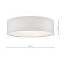 Cierro 4 Light Flush Ivory 60cm