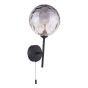 Cohen Wall Light Matt Black With Smoked Dimpled Glass