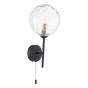 Cohen Wall Light Matt Black With Clear Dimpled Glass