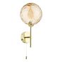 Cohen Wall Light Polished Gold With Amber Dimpled Glass