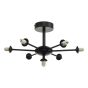 Cohen 7 Light Semi-Flush Matt Black Fitting Only