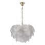 Courtney 10 Light Pendant Textured Glass and Antique Brass