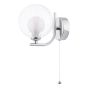 Cradle 1 Light Wall Light Polished Chrome With Clear/Opal Glass