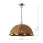 Cusco Pendant Satin Bronze and Dark Rattan Shade