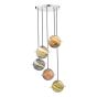 Cygnus 5 Light Cluster Pendant Polished Chrome and Planet Style Glass