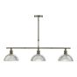 Dara 3 Light Bar Pendant Antique Brass and Ribbed Glass