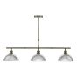 Dara 3 Light Bar Pendant Antique Brass and Ribbed Glass