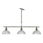 Dara 3 Light Bar Pendant Antique Brass and Ribbed Glass