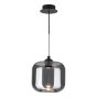 Eileen Pendant/Wall Light Matt Black and Smoked Glass LED