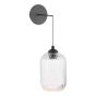 Eileen Wall Light Matt Black and Ribbed Glass LED