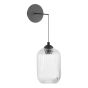 Eileen Wall Light Matt Black and Ribbed Glass LED