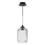 Eileen Wall Light Matt Black and Ribbed Glass LED