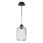 Eileen Wall Light Matt Black and Ribbed Glass LED