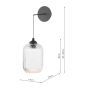 Eileen Wall Light Matt Black and Ribbed Glass LED