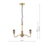 Elara 3 Light Pendant Antique Bronze Fitting Only