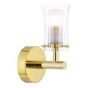 Elba Bathroom Wall Light Polished Gold and Glass IP44
