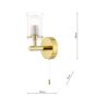 Elba Bathroom Wall Light Polished Gold and Glass IP44