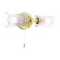 Elba 2 Light Bathroom Wall Light Polished Gold and Glass IP44