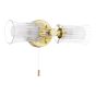 Elba 2 Light Bathroom Wall Light Polished Gold and Glass IP44