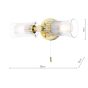 Elba 2 Light Bathroom Wall Light Polished Gold and Glass IP44