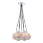 Elpis 7 Light Cluster Pendant Polished Chrome With Planet Style Glass