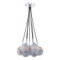 Elpis 7 Light Cluster Pendant Polished Chrome With Planet Style Glass