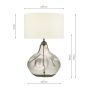 Esarosa Table Lamp Smoked Glass with White Linen Shade