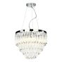 Fame 5 Light Pendant Glass and Polished Nickel
