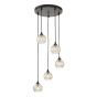 Federico 5 Light Cluster Pendant Matt Black Frame Only