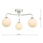 Feya 3 Light Semi Flush Polished Chrome With Opal Glass