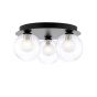 Foley 3 Light Flush Matt Black Fitting Only