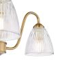 Glynis 3 Light Semi-Flush Antique Bronze and Ribbed Glass