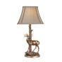 Gulliver Deer Table Lamp in Aged Brass With Shade