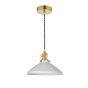 Hadano Pendant Natural Brass & Ceramic Shallow Shade